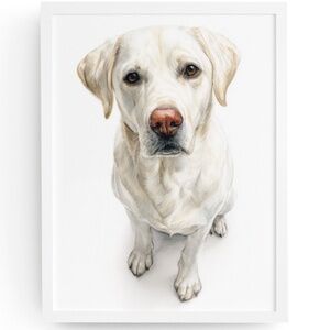 Watercolor Labrador Retriever Dog Portrait Wall Art Print, Unframed